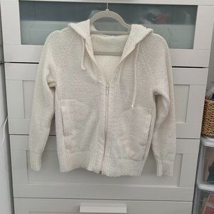 cream zip up hoodie